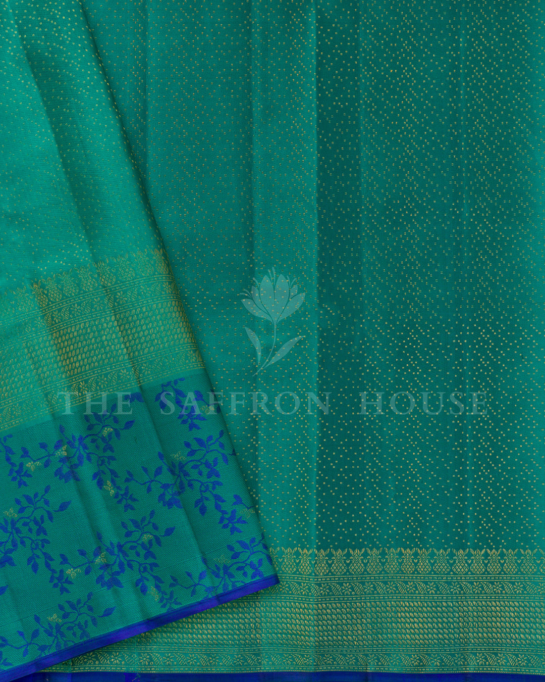 Teal Green Kanchivaram Silk Saree