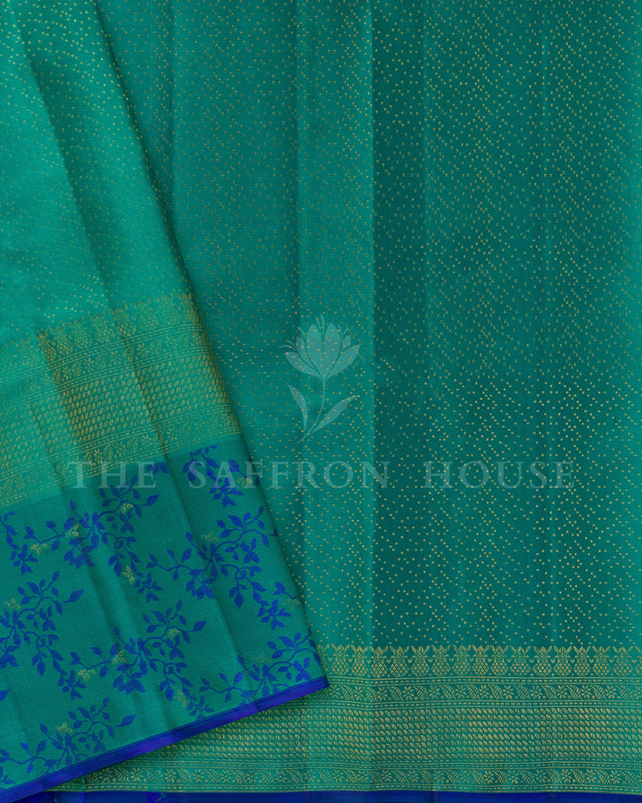 Teal Green Kanchivaram Silk Saree