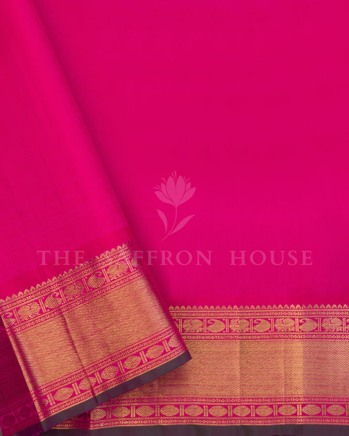 Handloom Pure Kanjivaram Silk Saree in Fuschia Pink - TSH250116