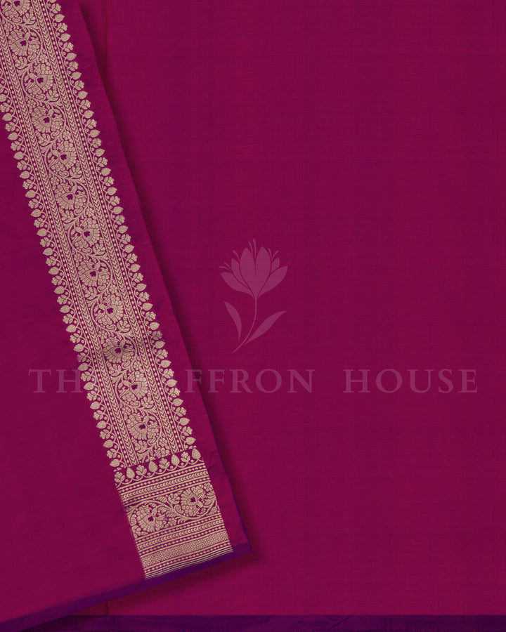 Magenta Purple Handwoven Banarasi Silk Saree - TSH2506170