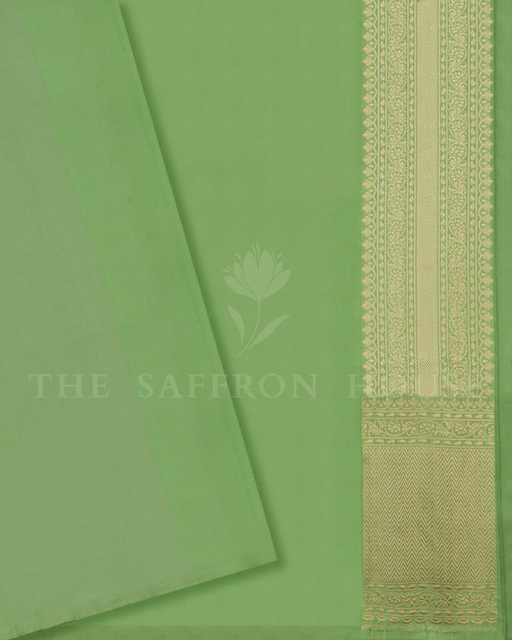 Light Green Handwoven Banarasi Silk Saree - TSH2506134