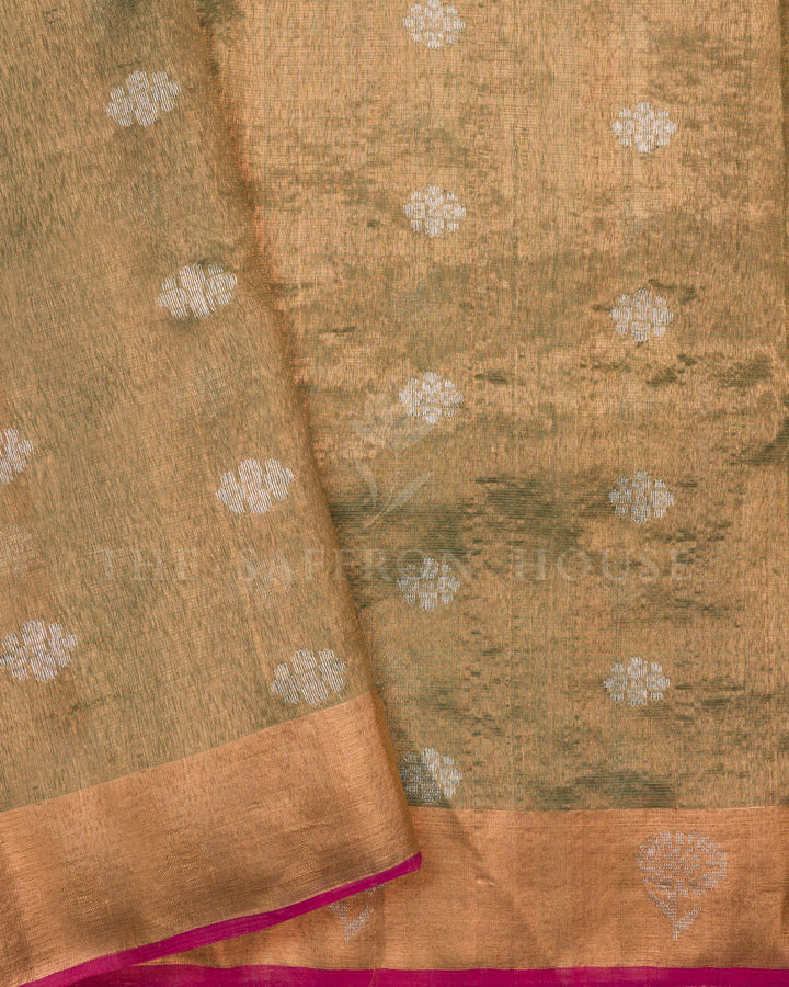 Light Green Handwoven Pure Zari Kota Tissue Saree - TSH2506332-view5