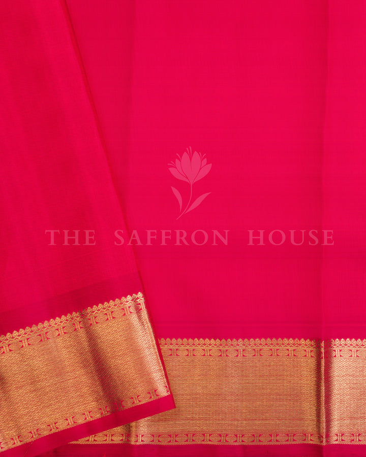 Classic Red Checked Pure Kanchipuram Silk Saree with Gold Zari Border - TSH250115