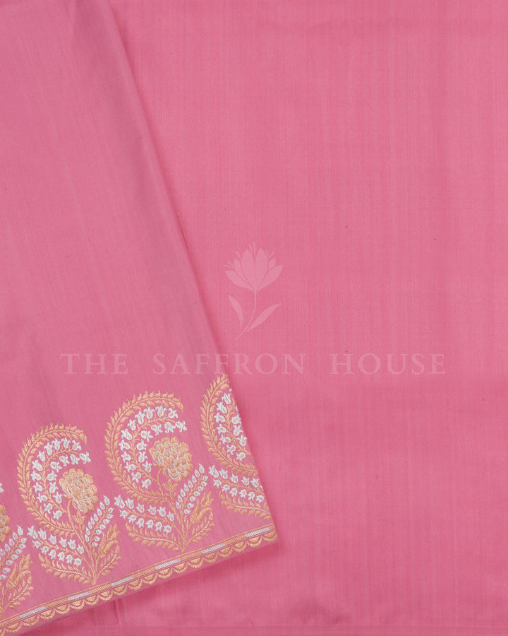 Light Pink Handwoven Banarasi Silk Saree - TSH2506160