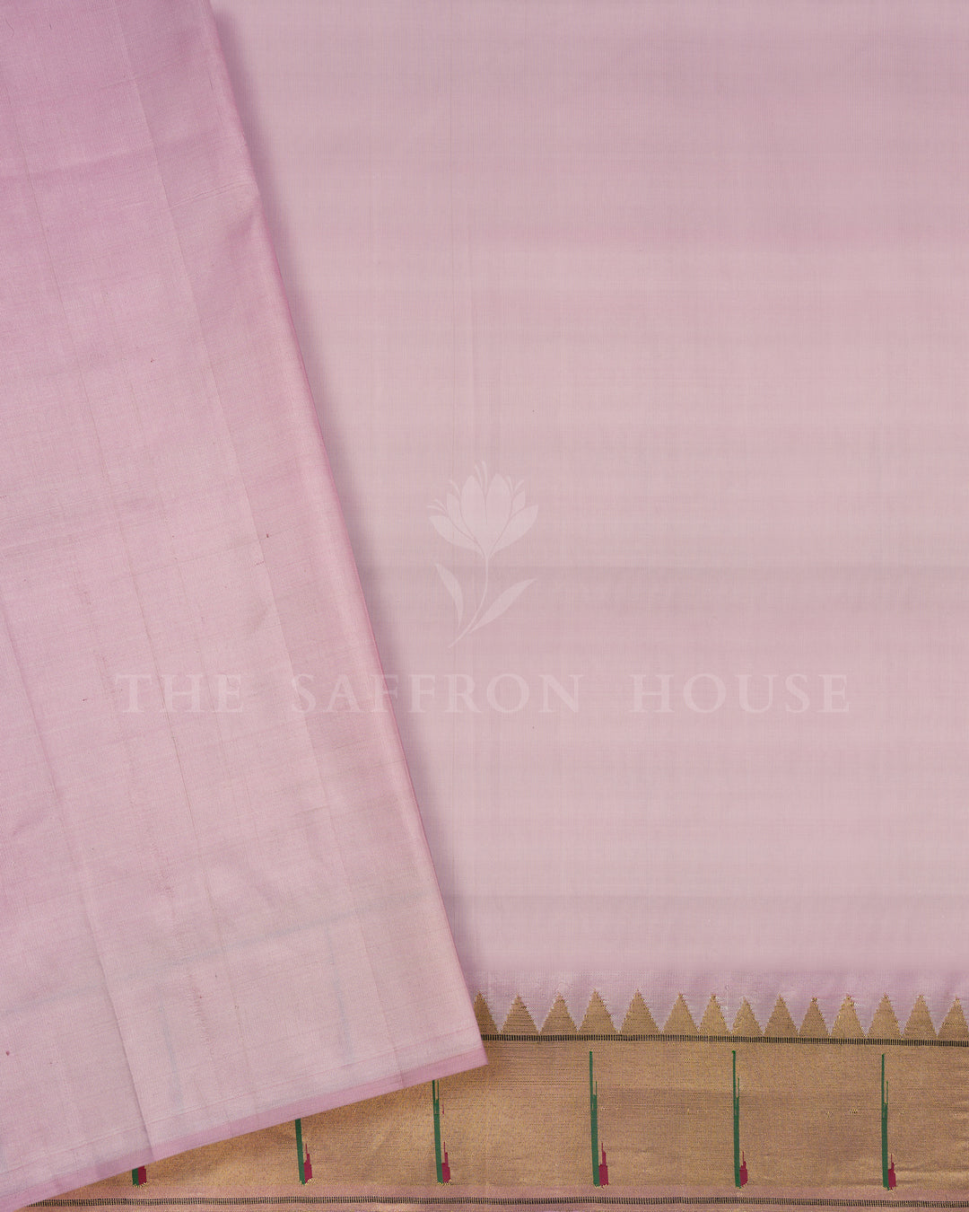 Baby Pink Handwoven Pure Zari Paithani Silk Saree - TSH2506335-view5