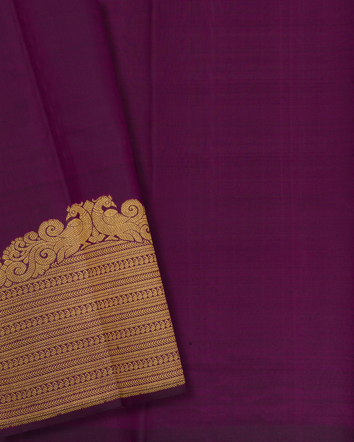 Purple Handwoven Kanjivaram Silk Saree - TSH2506216