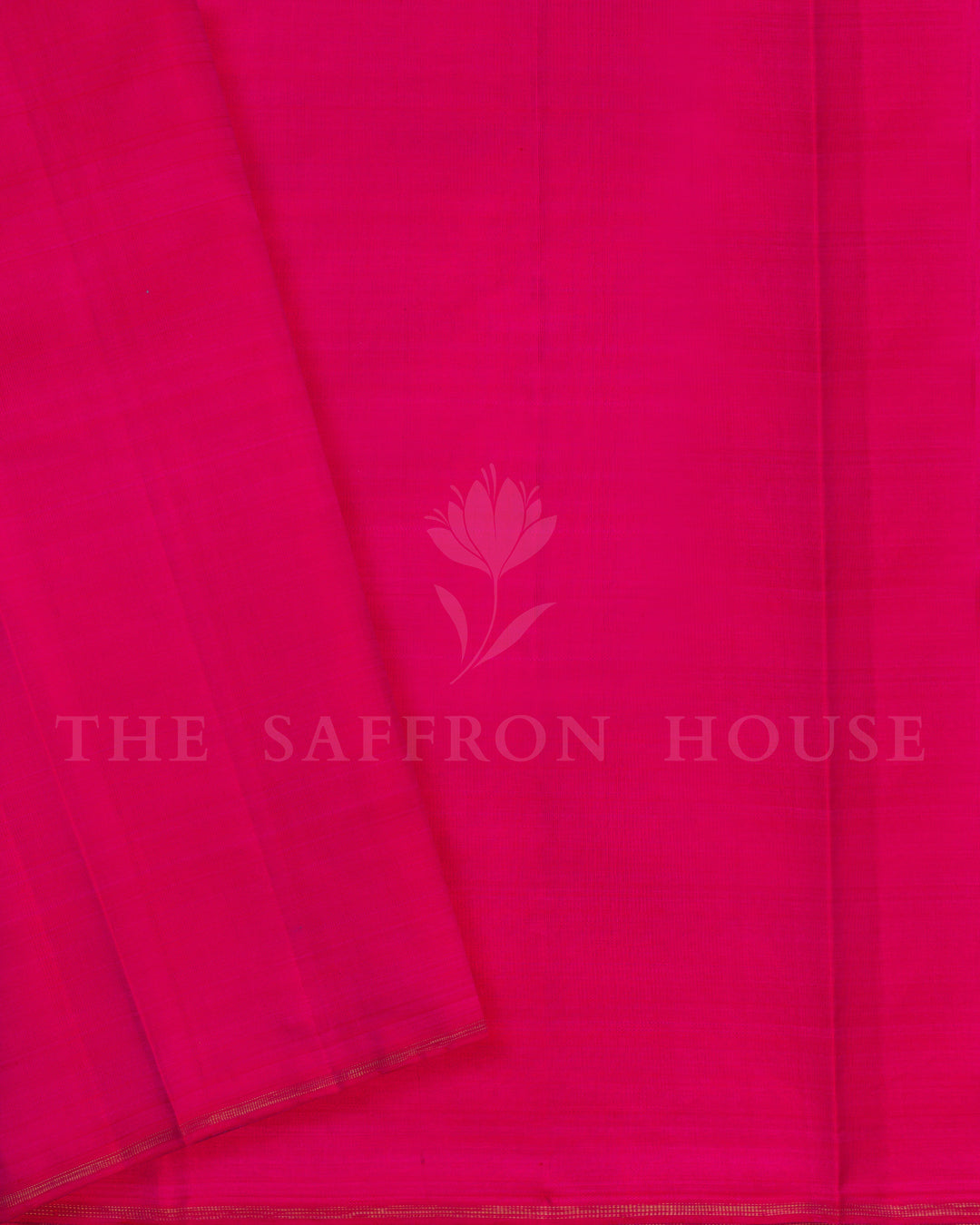 Black And Rani Pink No Border Handwoven Kanjivaram Silk Saree - TSH2506210