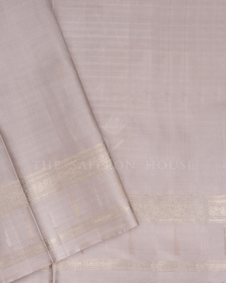 Aqua Blue And Light Grey Handwoven Kanjivaram Silk Saree - TSH250249-view5