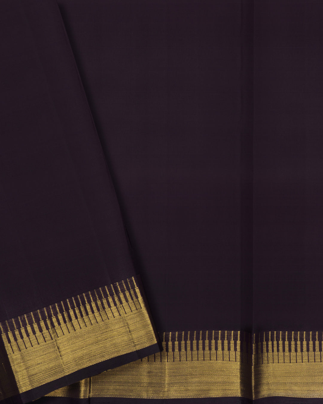 Dark Chocolate Brown Handwoven Kanjivaram Silk Saree - TSH2506209