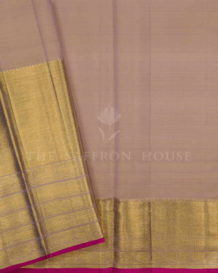 Rose Gold Handwoven Tissue Kanjivaram Silk Saree - TSH2506298