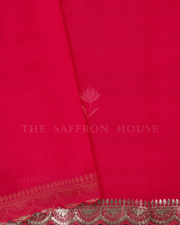 Pink Handwoven Bandini Printed Organza Saree - TSH846014