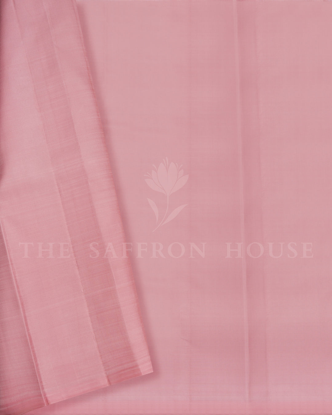 Black And Powder Pink No Border Handwoven Kanjivaram Silk Saree - TSH2506231