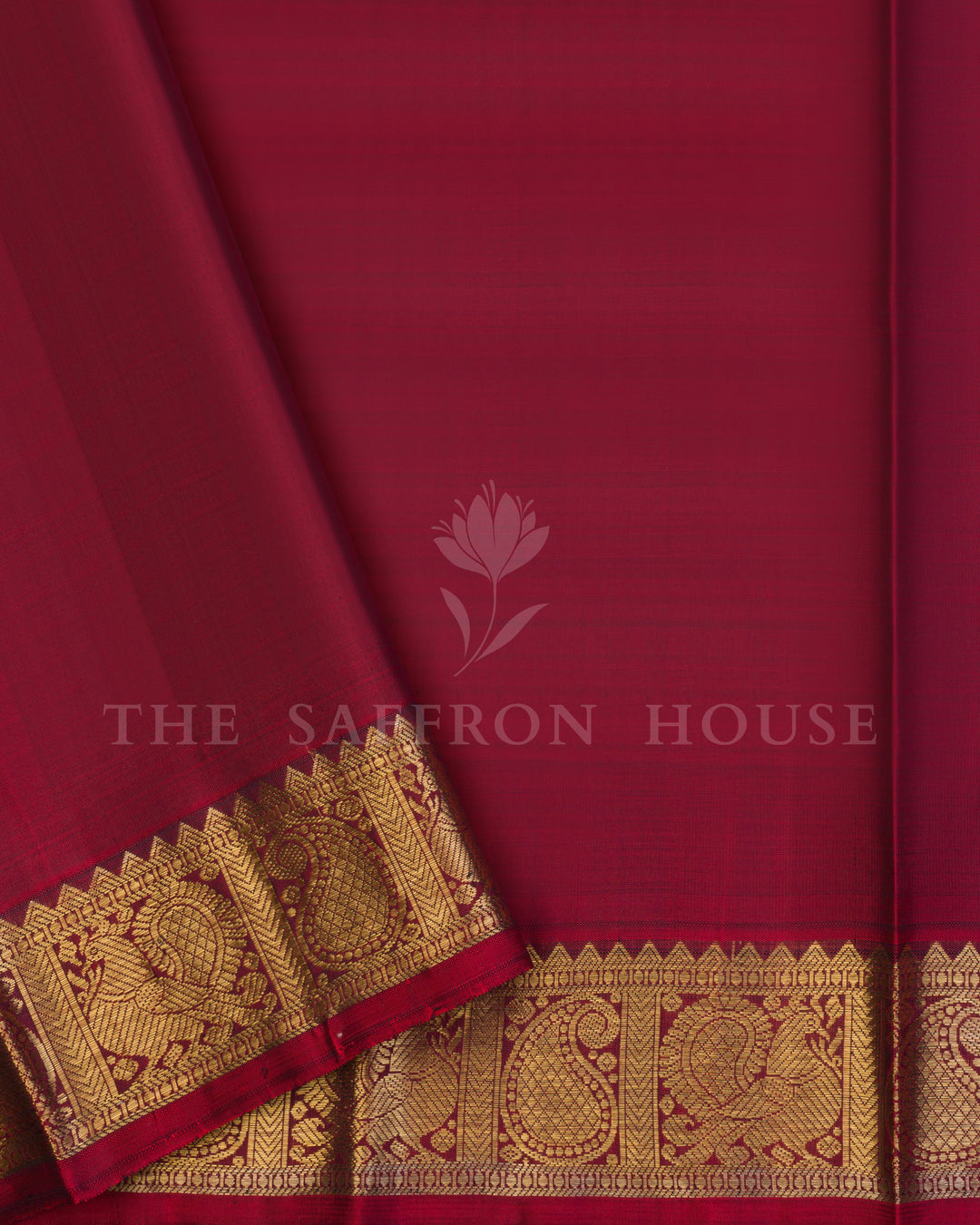Handloom Pure Kanjivaram Silk Saree in Arakku - TSH250113