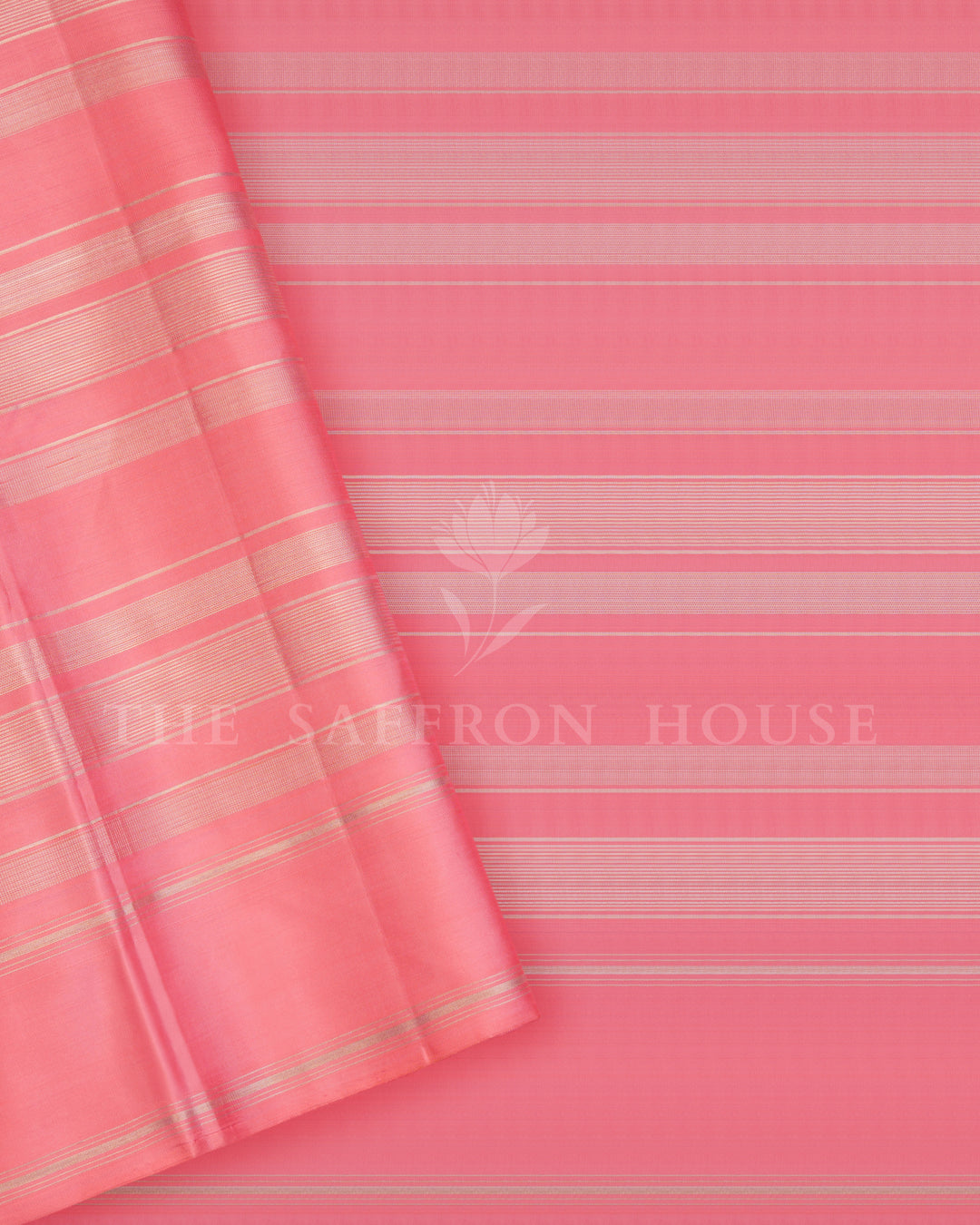 Handloom Kanjivaram Silk Saree in Yellow and Peach  - TSH250195