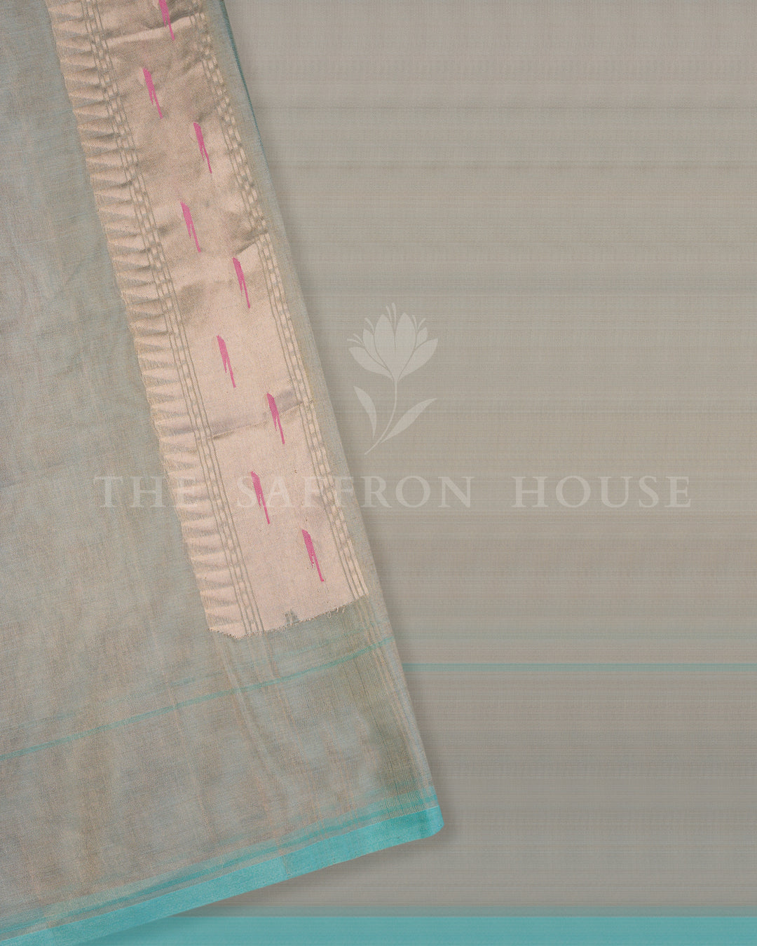 Pista Green Banarasi Saree with Paithani-Inspired Border and Pastel Floral Motifs - TSH250528