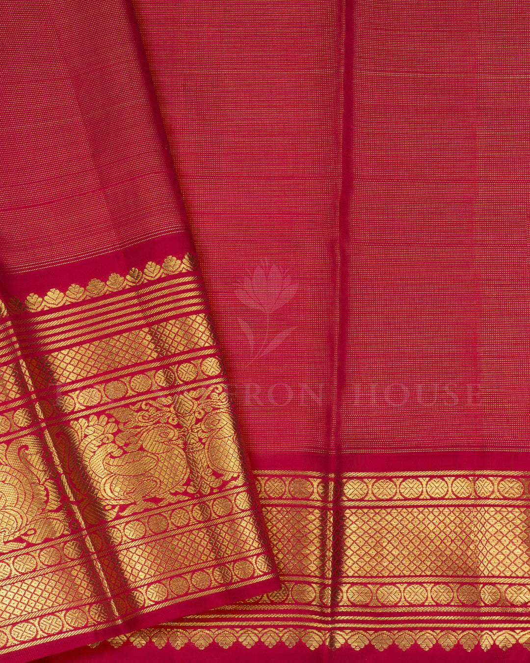 Lavender Pink And Maroon Handwoven Kanjivaram Silk Saree - TSH250094-View5