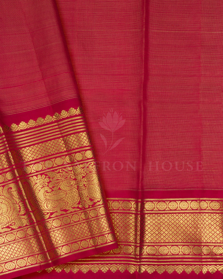 Lavender Pink And Maroon Handwoven Kanjivaram Silk Saree - TSH250094-View5