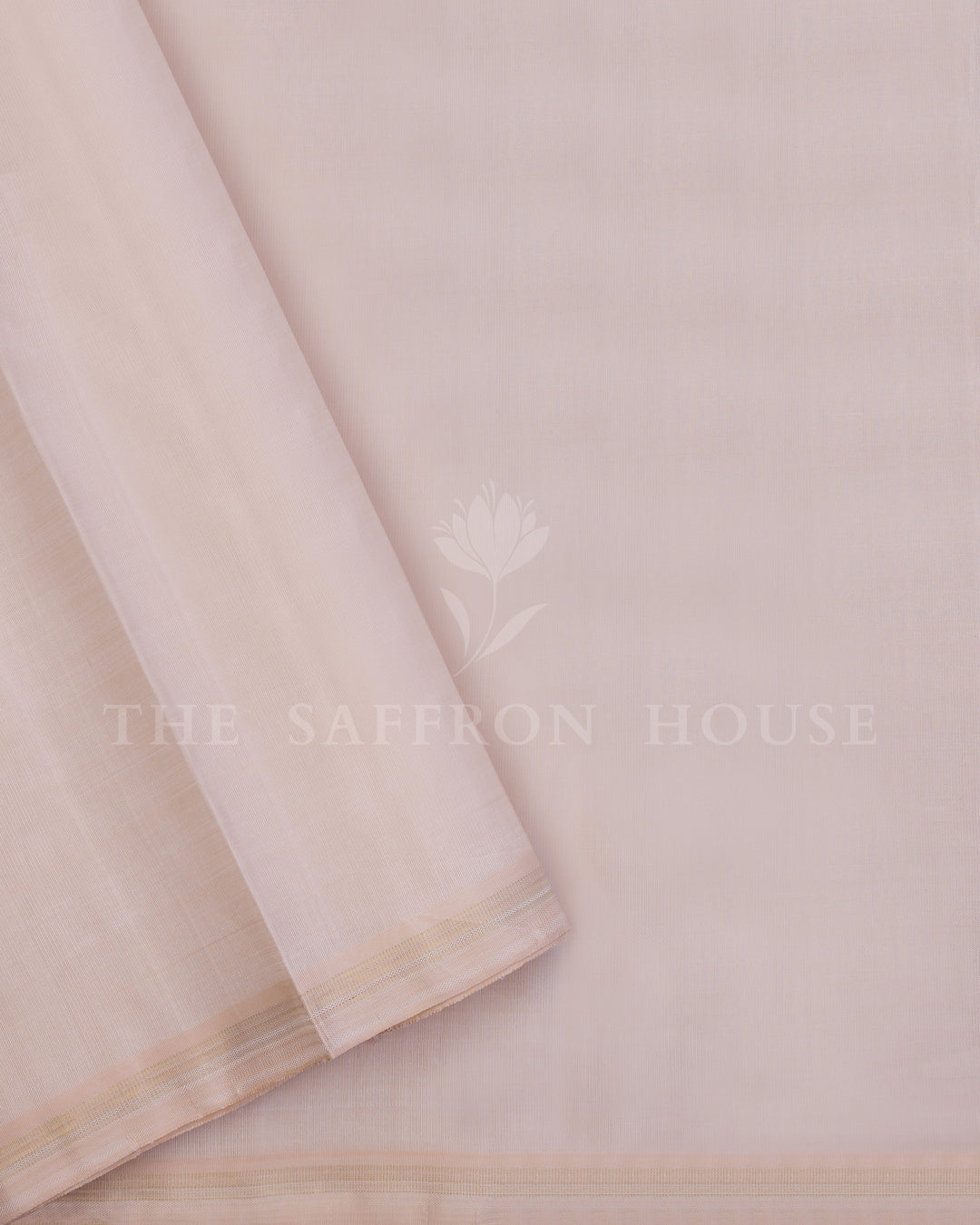 Handloom Half-and-Half Pure Kanjivaram Silk Saree in White And Orange - TSH250192