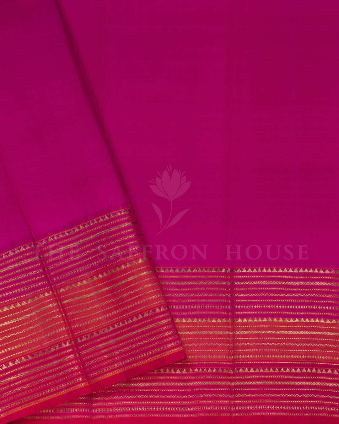 Bright Peach And Magenta Pink Handwoven Kanjivaram Silk Saree - TSH250259-view5