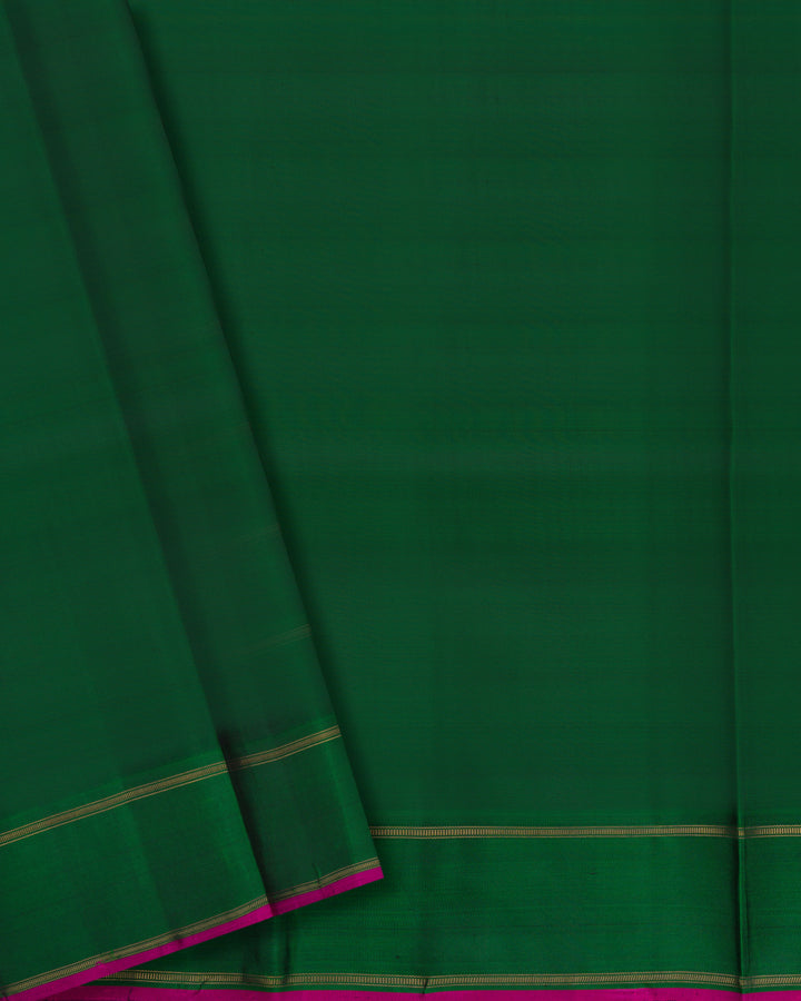 Purple And Bottle Green Handwoven Korvai Kanjivaram Silk Saree - TSH2506208