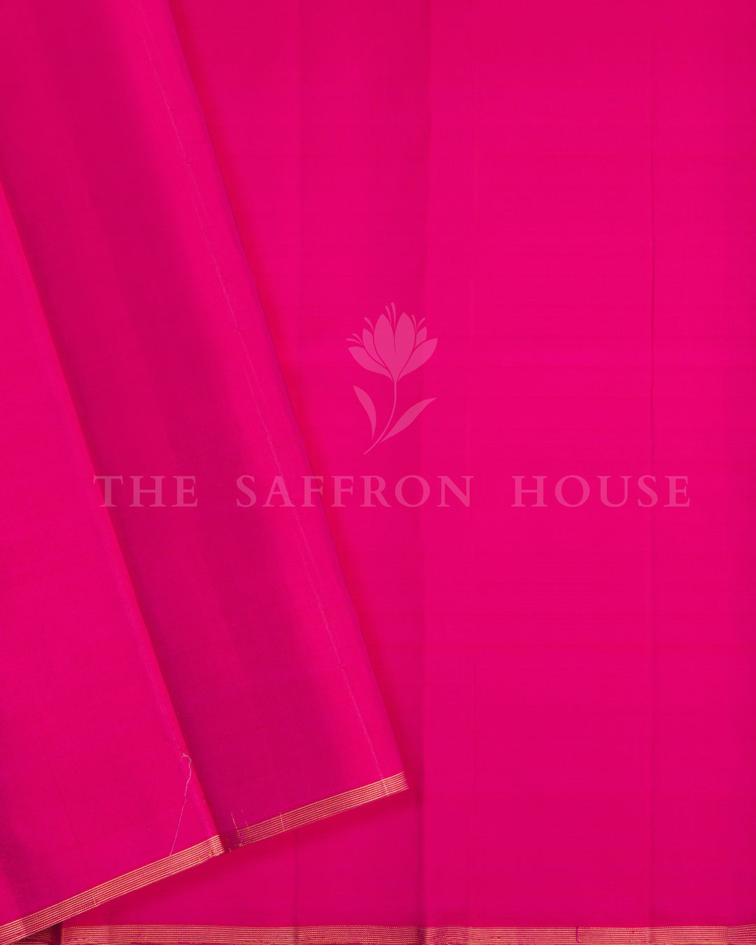 Handloom Borderless Pure Kanjivaram Silk Saree in Rani Pink - TSH6068