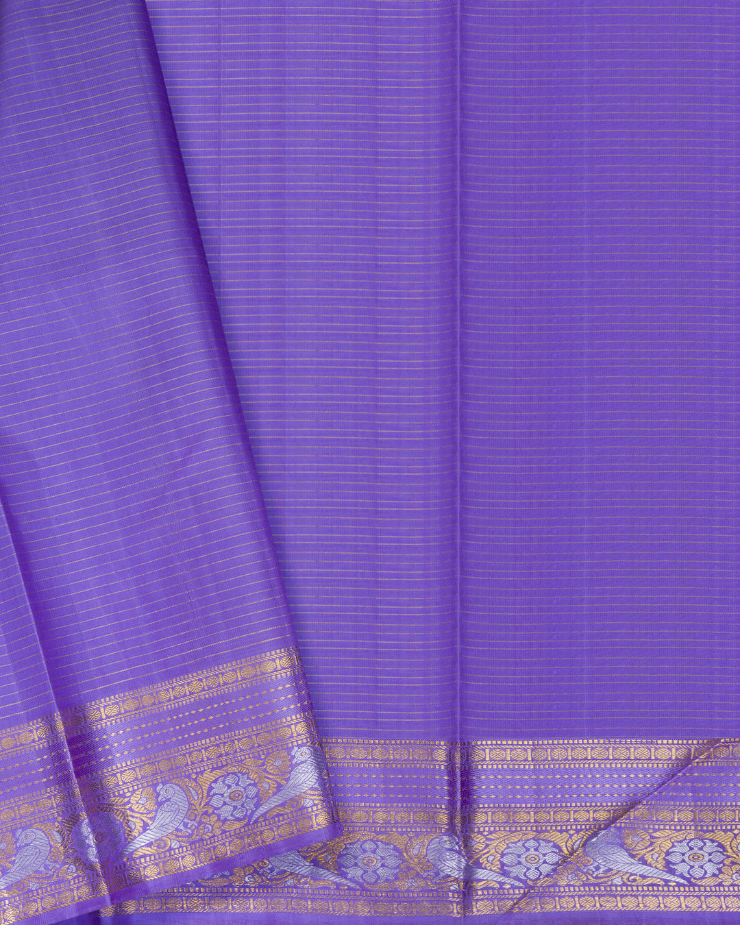 Pista Green And Lavender Handwoven Kanjivaram Silk Saree - TSH2506121-view5