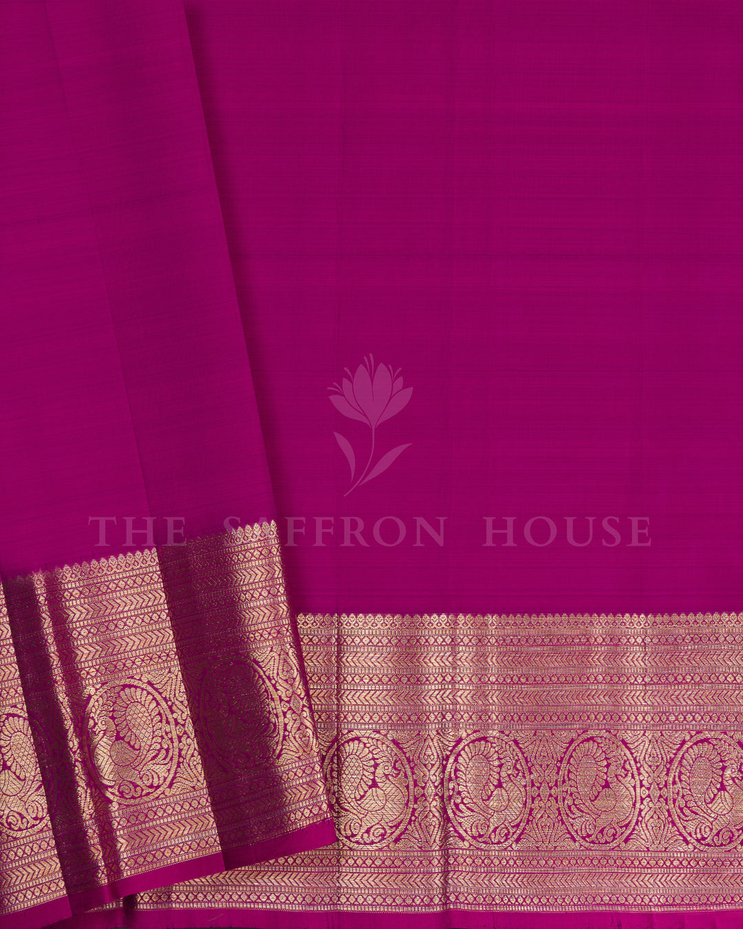 Magenta Handwoven Brocade Kanjivaram Silk Saree - TSH2506260