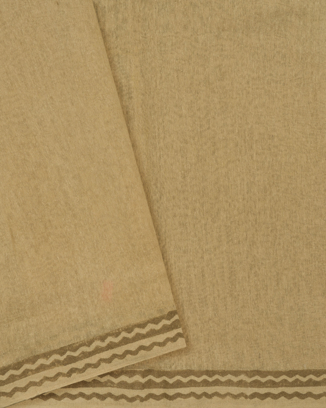 Beige Handwoven Tussar Organza Saree with Golden Zari Stripes - TSH2506075-view5