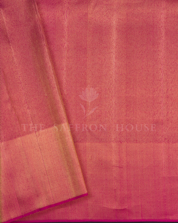 Pinkish Magenta Handwoven Brocade Kanjivaram Silk Saree - TSH2506258