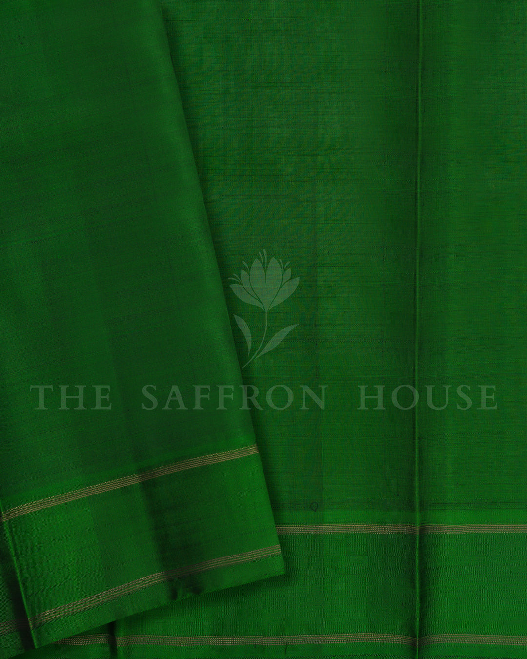 Black And Dark Green Handwoven Kanjivaram Silk Saree - TSH2506226