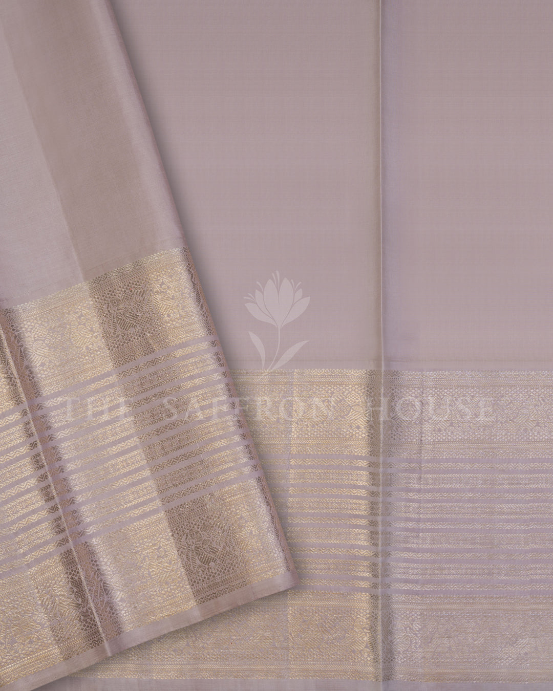 Handloom Rettapet Pure Kanjivaram Silk Sarees in Mauve And Greige - TSH250239