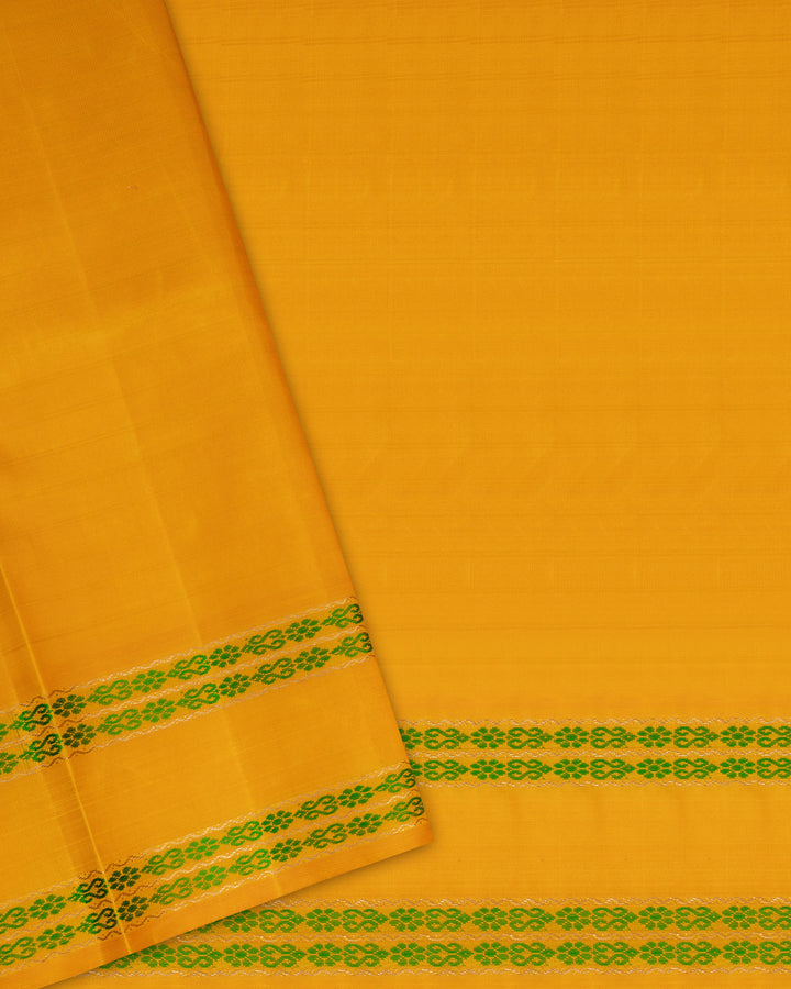 Mustard Yellow Handwoven Kanjivaram Silk Saree - TSH2506039-view5