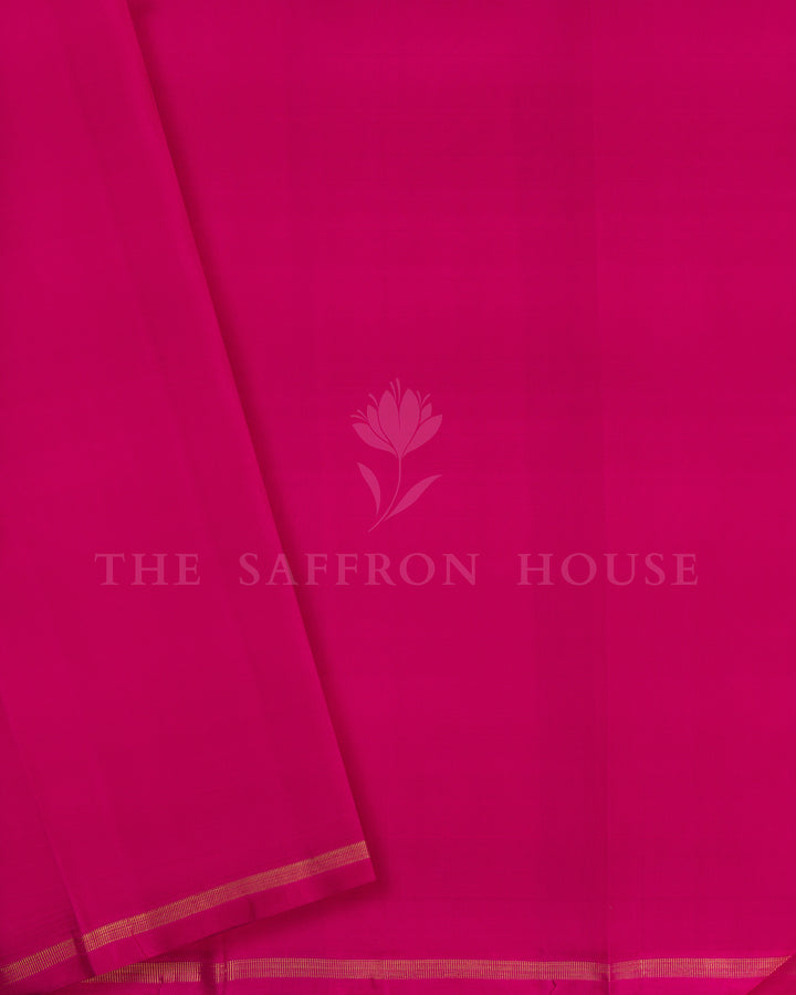 Pastel Mint Green And Pink Handwoven Kanjivaram Silk Saree - TSH2506232