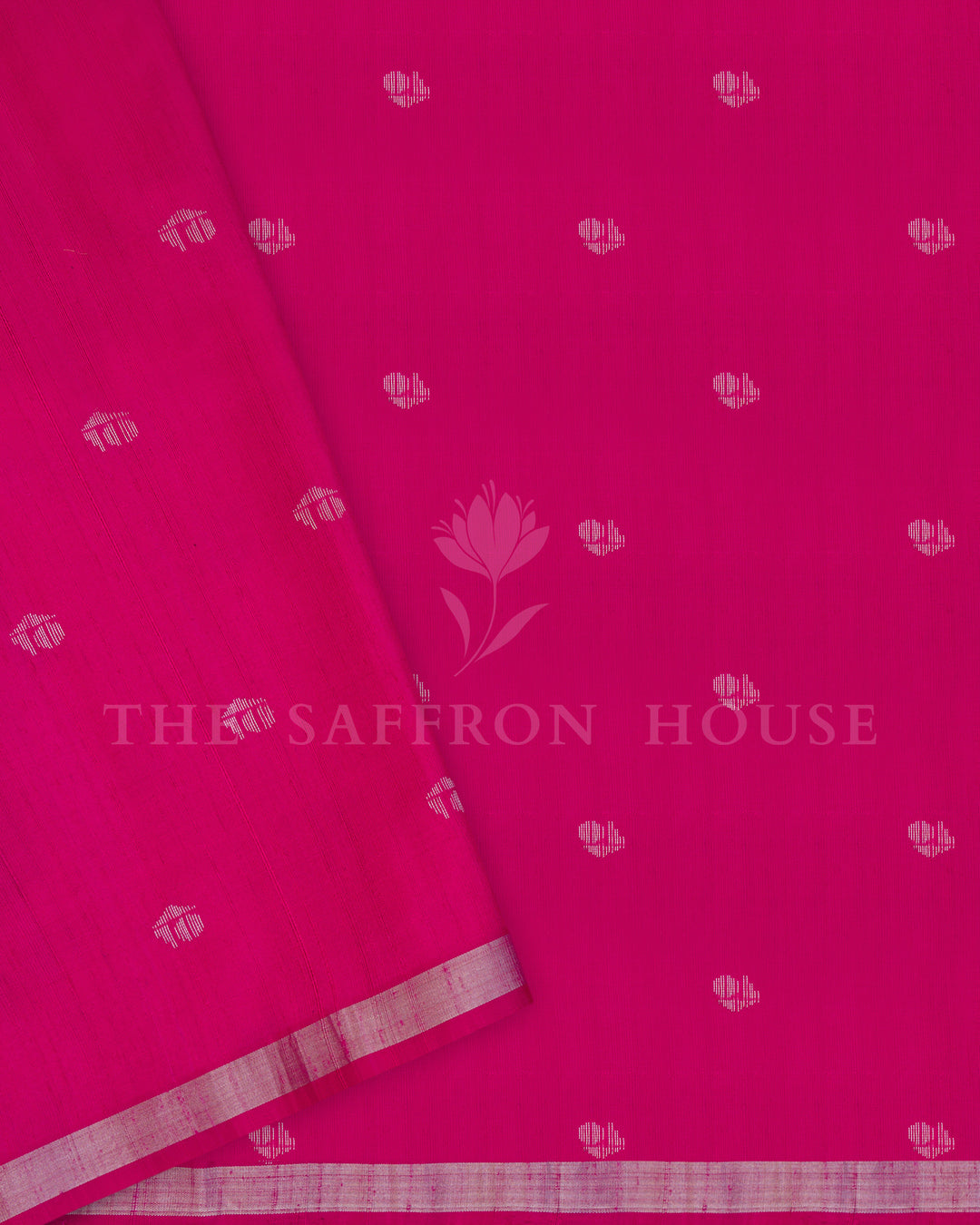 Handloom Tussar Soft Silk Saree in Rich Rani Pink - TSH6043