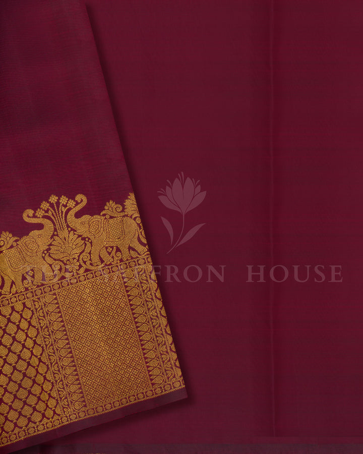 Maroon Handwoven Brocade Kanjivaram Silk Saree - TSH2506218