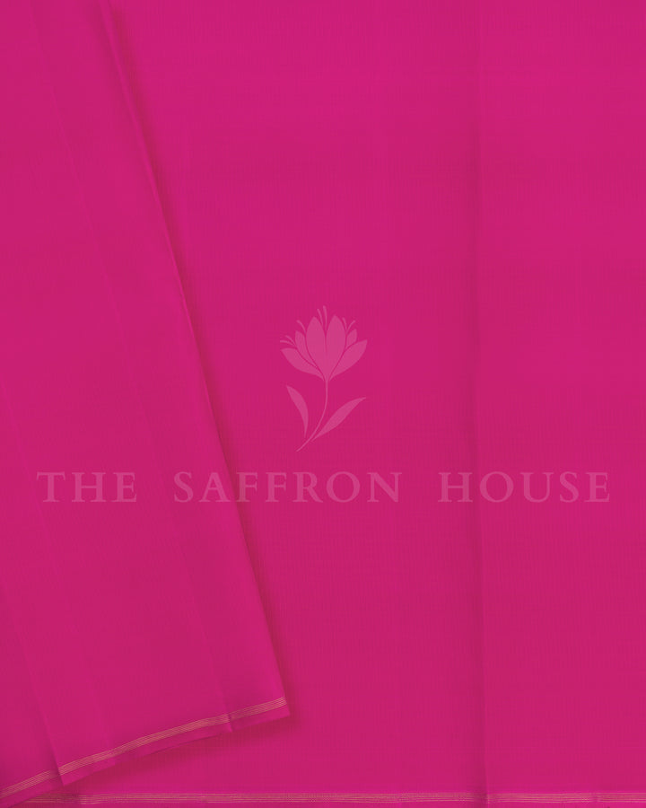 Lavender Pink And Magenta Pink No Border Handwoven Kanjivaram Silk Saree - TSH25062