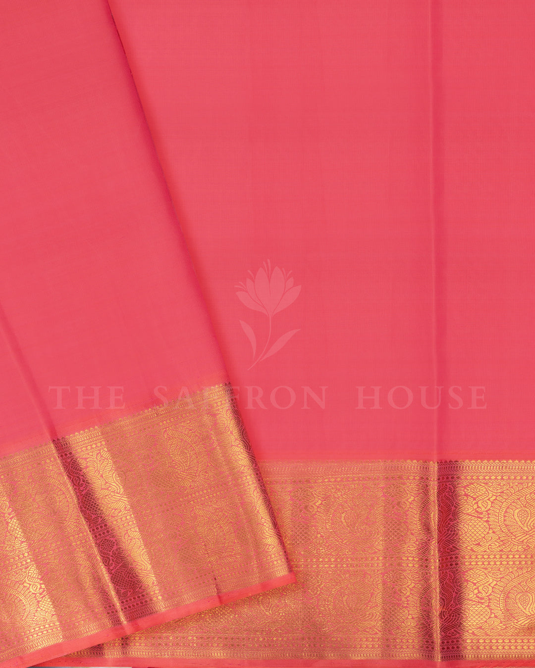 Sky Blue And Orangish Pink Handwoven Kanjivaram Silk Saree - TSH2506033-View5