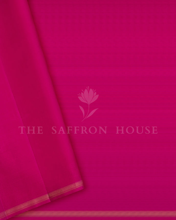 Handloom Pure Kanjivaram Silk Saree in Onion Pink And Rani Pink - TSH250200