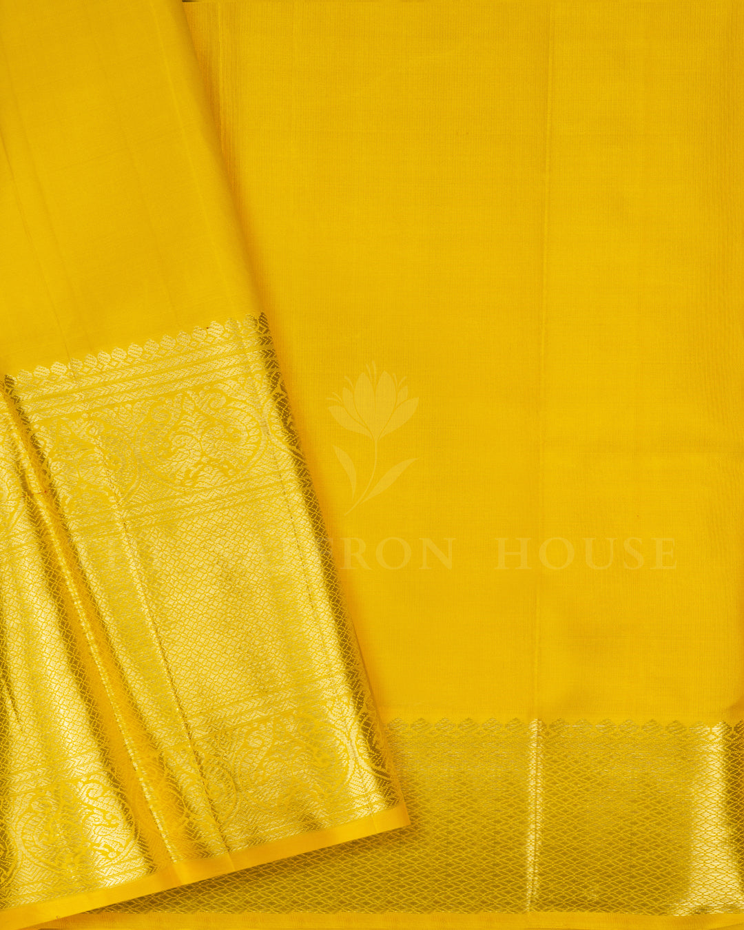 Aqua Green And Mustard Yellow Handwoven Kanjivaram Silk Saree - TSH2506040-view5