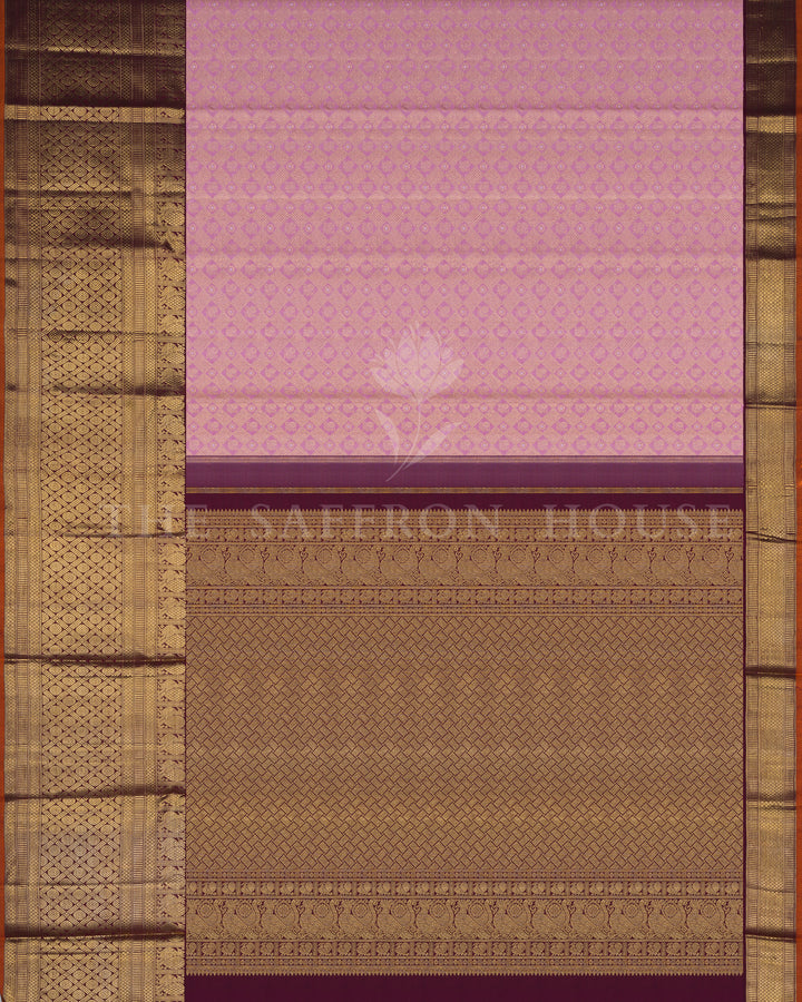 Handloom Kanjivaram Silk Saree in Baby Pink and Maroon
