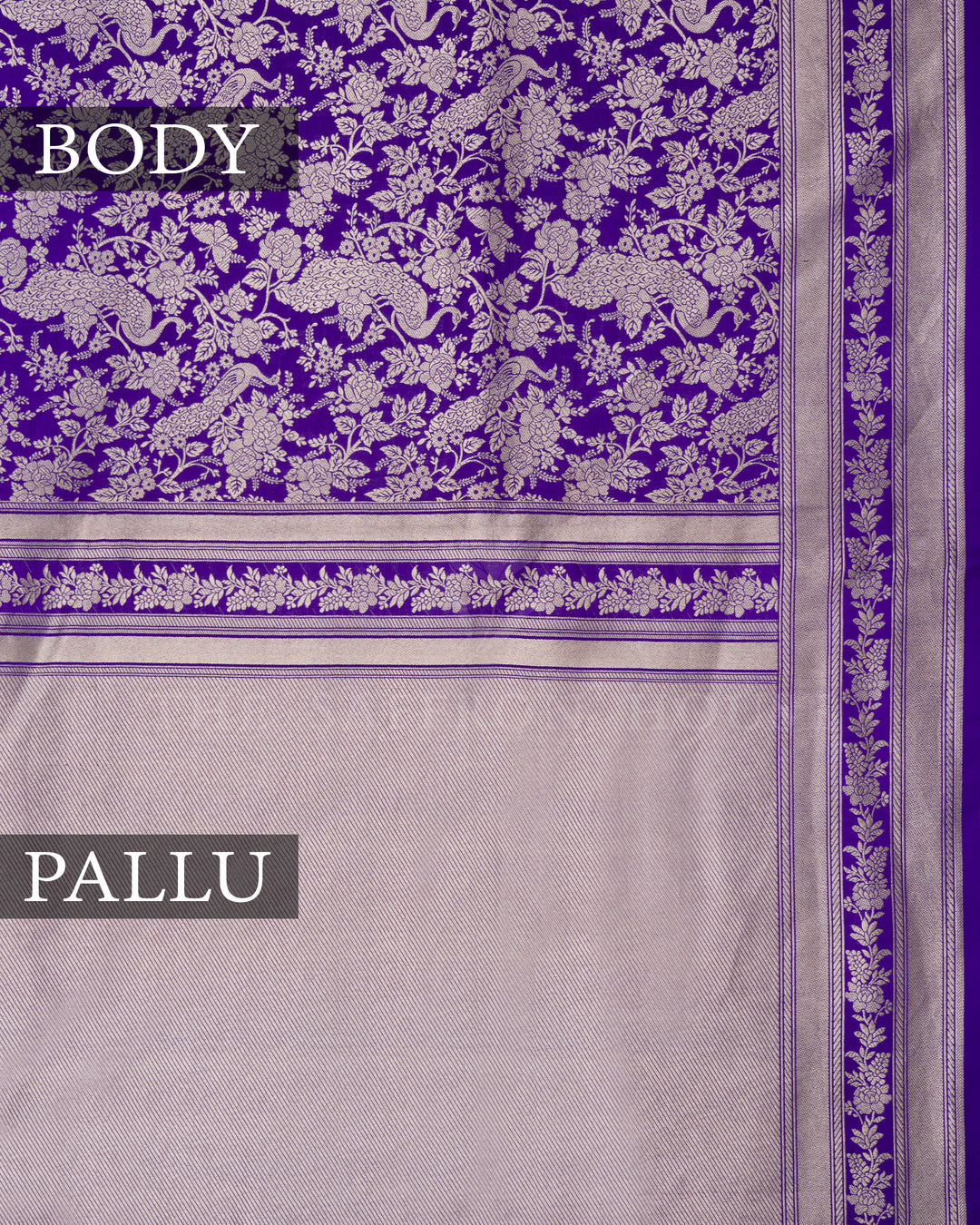 Royal Blue Handwoven Banarasi Silk Saree - TSH2506068