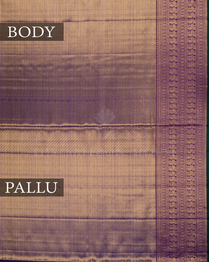 Purple And Gold Handwoven Kanjivaram Silk Tissue Saree - TSH2506047