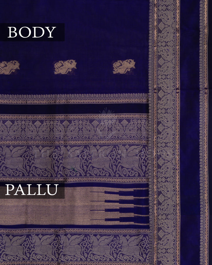 Dark Violet Blue Cotton Silk Saree - TSH110034
