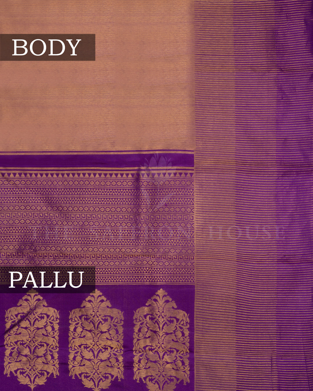 Purple Handwoven Kanjivaram Silk Saree - TSH2506129