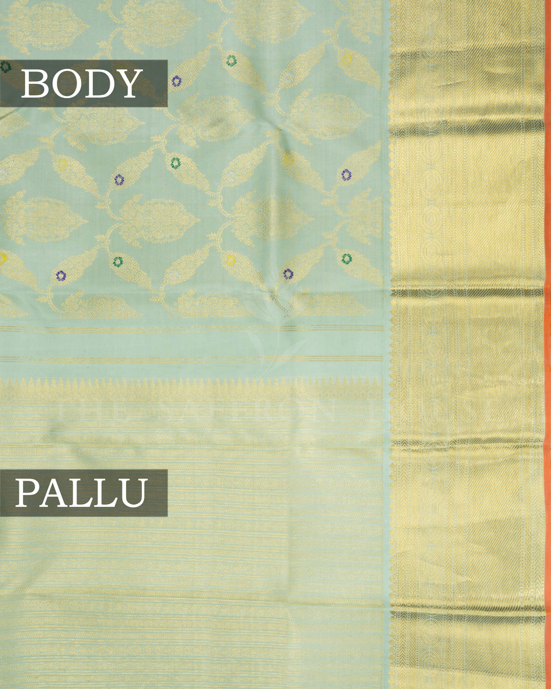 Pastel Mint Green Handwoven Kanjivaram Silk Saree - TSH2506119