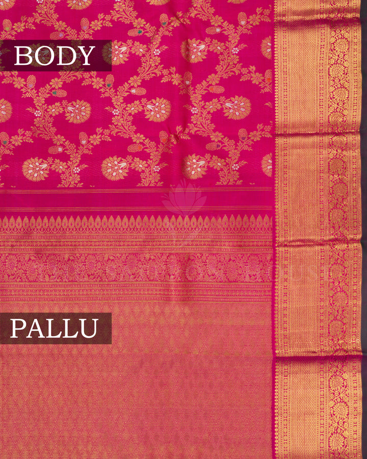 Rani Pink Handwoven Kanjivaram Silk Saree - TSH2506124