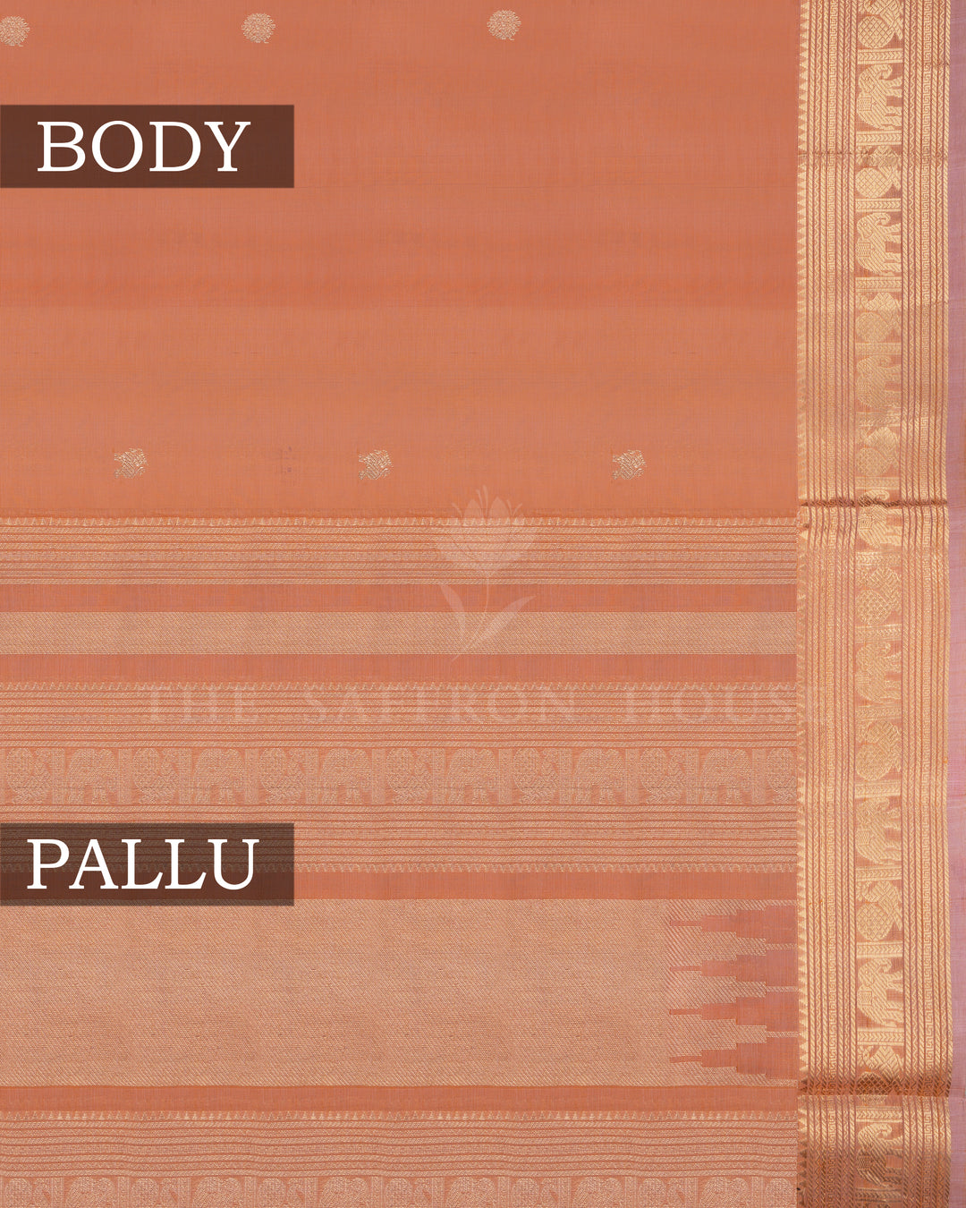 Peach Cotton Silk Saree - TSH110029
