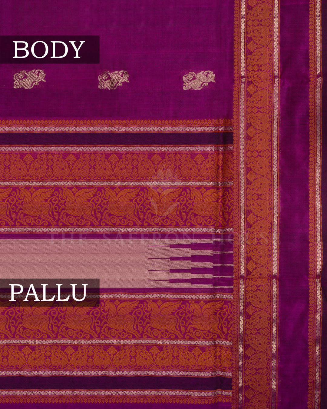 Dark Magenta Cotton Silk Saree - TSH110026