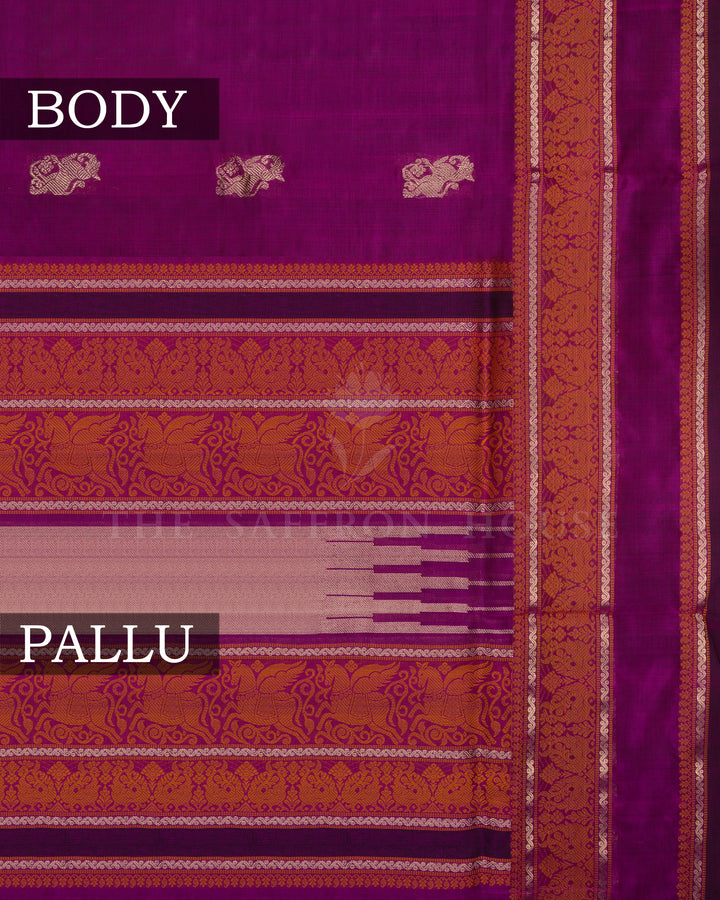 Dark Magenta Cotton Silk Saree - TSH110026