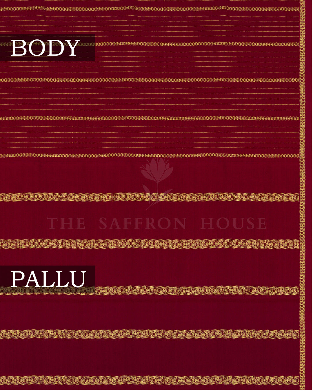 Maroon Pure Zari Mysore Silk Saree - TSH2506098